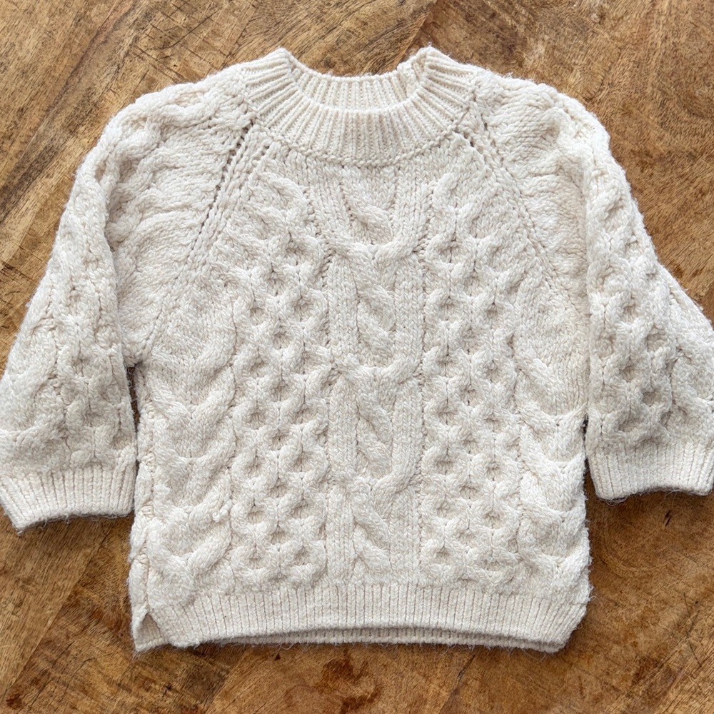 Zara Cream Cable Knit Sweater